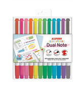 12 Rotuladores Dual Note Punta Fina Y Punta Biselada Surt | Alpino | Pack 1 Unidades